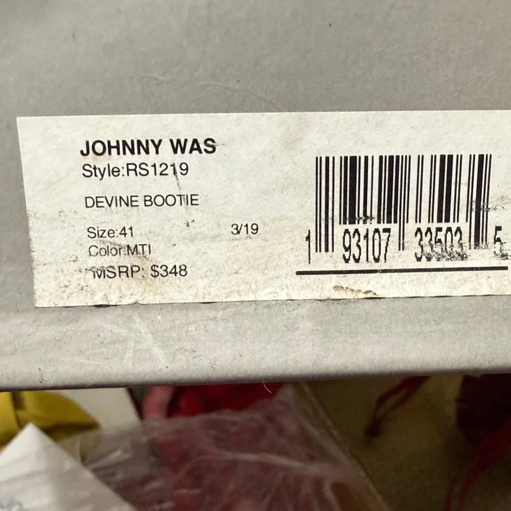 Johnny Was Black Suede Embroidered Wing & Floral Ankle Boots - Picture 2 of 3
